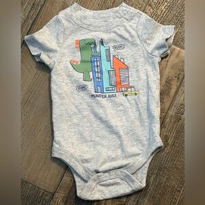Gray Monster Hugs Baby Onesie